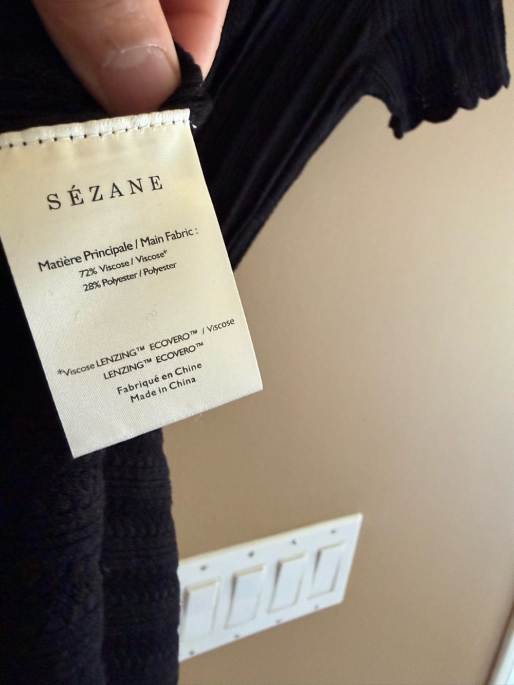 Sezane Joey ribbed knit black midi dress - Picture 6 of 6